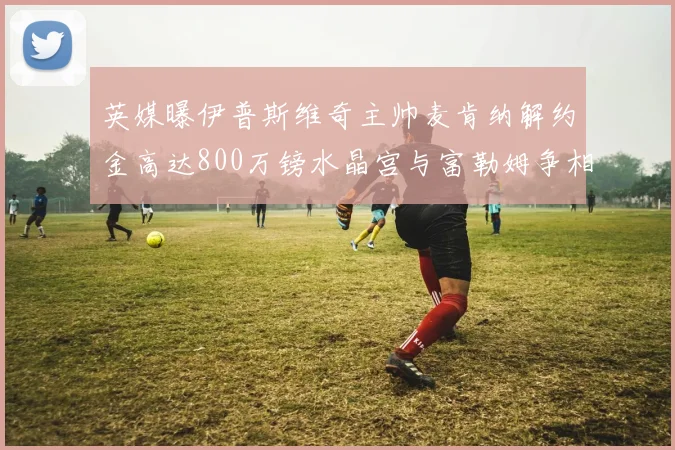 英媒曝伊普斯维奇主帅麦肯纳解约金高达800万镑水晶宫与富勒姆争相追逐
